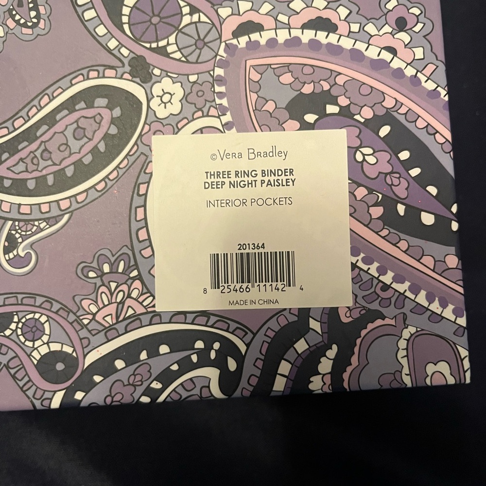 Vera Bradley Deep Night Paisley Binder - Picture 2 of 2
